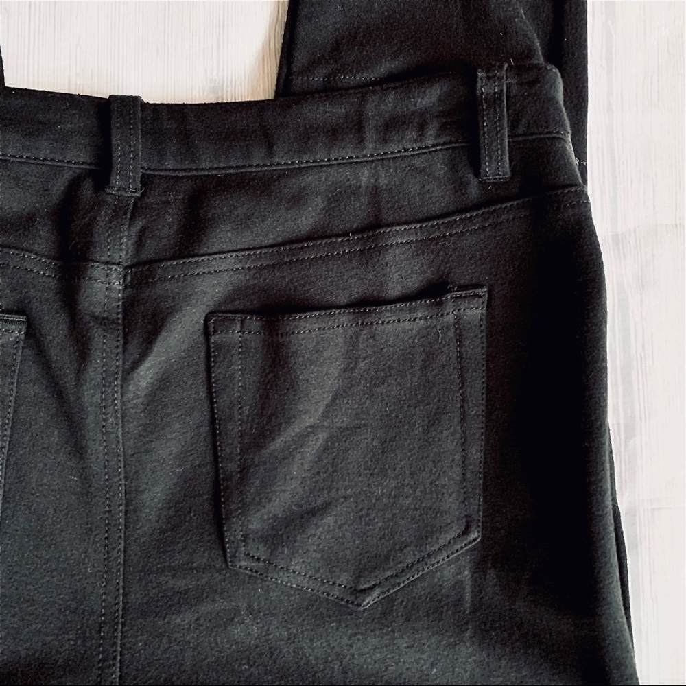 Black Faux Black Leather Accents on Leggings NWOT - Picture 6 of 8